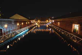 photo,material,free,landscape,picture,stock photo,Creative Commons,The night of a red brick warehouse, red brick, warehouse, The history, port