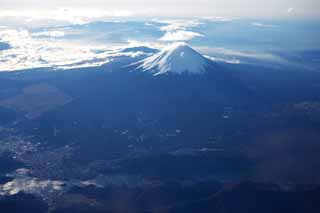 photo,material,free,landscape,picture,stock photo,Creative Commons,Mt. Fuji, Mt. Fuji, Singularity, Japanese wistaria, An aerial photograph