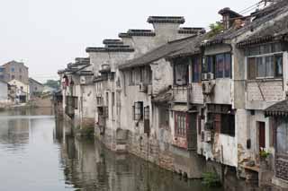 Foto, materieel, vrij, landschap, schilderstuk, bevoorraden foto,Een huis van Suzhou, Venster, Kanaal, Waterkant, Huis
