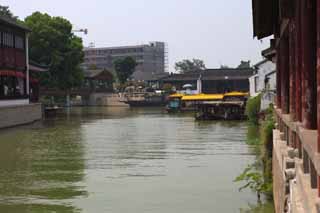 photo,material,free,landscape,picture,stock photo,Creative Commons,A canal of Suzhou, ship, canal, waterside, building site