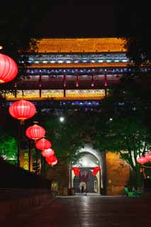 Foto, materiell, befreit, Landschaft, Bild, hat Foto auf Lager,Das Einei-Tor, Chang'an, Burgtor, Backstein, Ich beleuchte es