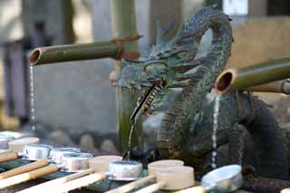 photo,material,free,landscape,picture,stock photo,Creative Commons,The dragon of Nigatsu-do Hall, Hand-washing, ladle, I cleanse it, blue bronze statue
