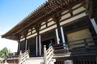 fotografia, material, livra, ajardine, imagine, proveja fotografia,Sangatsu-faa Hall, Imagem budista, edifcio de madeira, Beirados, telhado