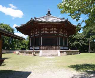 photo,material,free,landscape,picture,stock photo,Creative Commons,Kofuku-ji Temple north hexagonal building Togane temple, Buddhism, wooden building, roof, world heritage