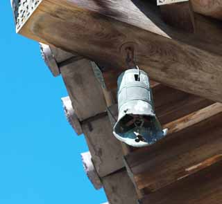 photo,material,free,landscape,picture,stock photo,Creative Commons,The bell of the edge of the eaves, Buddhism, Five Storeyed Pagoda, bell, Bronze