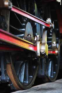 Foto, materieel, vrij, landschap, schilderstuk, bevoorraden foto,Schittering van de zwengel, Bewasem locomotief, Trein, Aandrijfwiel, Ijzer