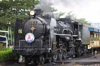 Foto, materieel, vrij, landschap, schilderstuk, bevoorraden foto,De zwarte rook van de wasem locomotief, Bewasem locomotief, Trein, Aandrijfwiel, Steenkool