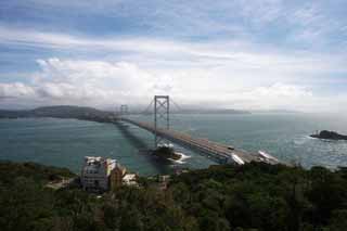 fotografia, materiale, libero il panorama, dipinga, fotografia di scorta,Naruto irriga, bascule fanno un ponte su, ponte di sospensione, Una corrente di oceano, Traffico