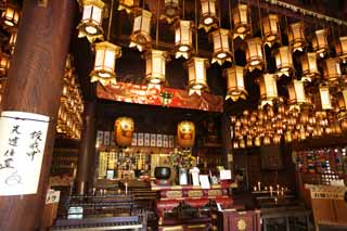 photo,material,free,landscape,picture,stock photo,Creative Commons,The sacred mountain temple main hall of a Buddhist temple, garden lantern, lantern, lamp, lantern