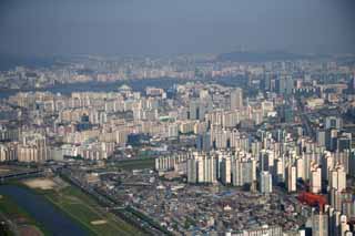 fotografia, materiale, libero il panorama, dipinga, fotografia di scorta,Gruppo che costruisce di Seoul, costruendo, Una fotografia aerea, albergando complesso, Un palazzo degli uffici