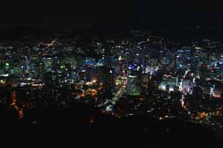 photo,material,free,landscape,picture,stock photo,Creative Commons,A night view of Myondong, Myondong, Downtown, city, Neon