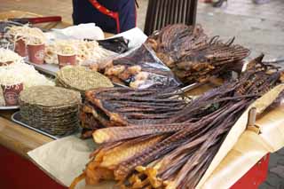 photo,material,free,landscape,picture,stock photo,Creative Commons,The stand of the dried fish, cuttlefish, cuttlefish, cuttlefish, An octopus