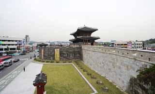 fotografia, material, livra, ajardine, imagine, proveja fotografia,O porto de Chang'an, castelo, bandeira, tijolo, parede de castelo