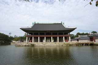 photo,material,free,landscape,picture,stock photo,Creative Commons,Gyeonghoeruof Kyng-bokkung, wooden building, world heritage, Confucianism, bill