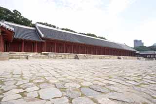 Foto, materiell, befreit, Landschaft, Bild, hat Foto auf Lager,Tadashi Van het voorouderlijke mausoleum Van de Imperial Family, Jongmyo-Schrein, Religiser Dienst, Zuerst Kaiser, der Kaiserliche Angestammte Tempel