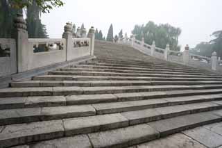 photo,material,free,landscape,picture,stock photo,Creative Commons,Summer Palace and a half of the bridge wall, Stone stairway, Stairs, Ishibashi, Half-bridge wall