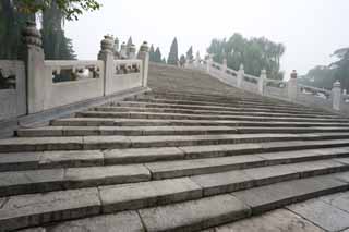 Foto, materieel, vrij, landschap, schilderstuk, bevoorraden foto,Summer Palace en de helft van de brug muur, Stenige trap, Trap, Ishibashi, Half-bruggen muur over