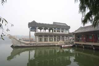 photo,material,free,landscape,picture,stock photo,Creative Commons,Summer Palace of the Qing Yan Fang, Ship, Regal, Building water, 