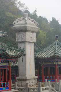 photo,material,free,landscape,picture,stock photo,Creative Commons,Summer Palace Architecture, Stone monument, Reliefs, Long, Oni