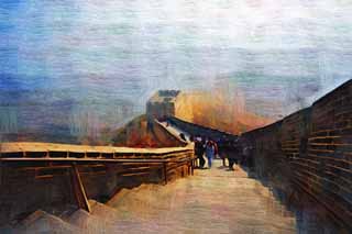 illust,tela,gratis,paisaje,fotografa,idea,pintura,Lpiz de color,dibujo,Gran Muralla, Paredes, Castillo de Lou, Xiongnu, Emperor Guangwu de Han