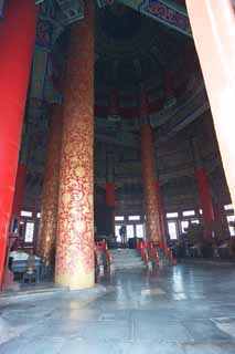 photo,material,free,landscape,picture,stock photo,Creative Commons,The Hall of Prayer for Good Harvests , Full color, Pillar, Throne, Ceiling