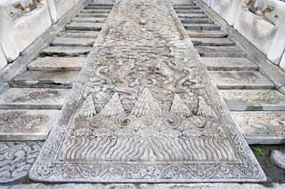 photo,material,free,landscape,picture,stock photo,Creative Commons,Forbidden City cloud dragon stone floor, Long, RELIEF, Palace, Stairs