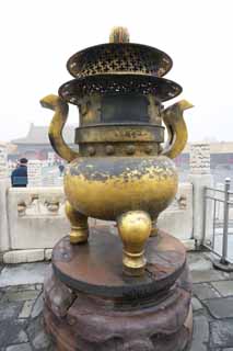 photo,material,free,landscape,picture,stock photo,Creative Commons,Forbidden City censer, Three feet, Censer, , World Heritage