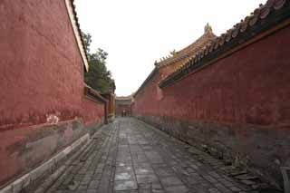 photo,material,free,landscape,picture,stock photo,Creative Commons,Forbidden City passage, Zhu coating, Wall, Cobblestone, World Heritage