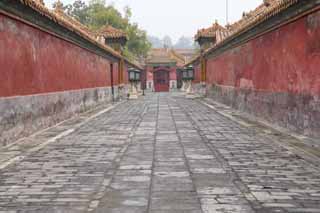 photo,material,free,landscape,picture,stock photo,Creative Commons,Forbidden City passage, Zhu coating, Wall, Cobblestone, World Heritage