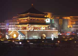 fotografia, materiale, libero il panorama, dipinga, fotografia di scorta,Campanile, Chang'an, , Mattone, Luce-su