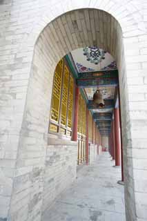 photo,material,free,landscape,picture,stock photo,Creative Commons,Corridor in Temple of Great Mercy and Goodness, Bell, Full color, Arch, The window