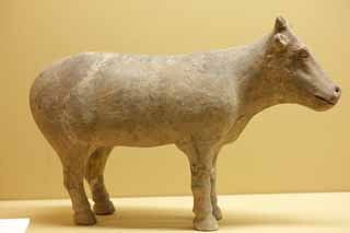 photo,material,free,landscape,picture,stock photo,Creative Commons,Pottery Ox, Pottery, Statue, Ox, Ancient China