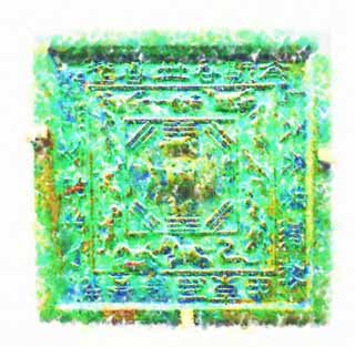 illustration,material,free,landscape,picture,painting,color pencil,crayon,drawing,Bronze Mirror with Design of Twelve Zodiac Animals and Four Divinities, Mirror, Square, KAGAMI, Ancient China