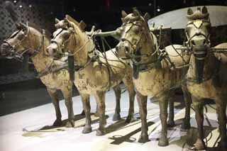 fotografia, material, livra, ajardine, imagine, proveja fotografia,Bronze Chariot e Cavalos no Mausolu do Primeiro Imperador Qin, Cobre puxado a cavalo, Pessoas antigas, Tumba, Herana mundial