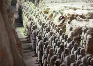 photo,material,free,landscape,picture,stock photo,Creative Commons,Terracotta Warriors in Pit No.1, Terra Cotta Warriors, Ancient people, Tomb, World Heritage