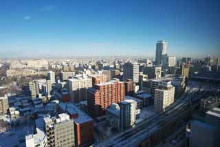 photo,material,free,landscape,picture,stock photo,Creative Commons,Sapporo morning, Sapporo, Rail, Morning, Building