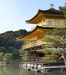 fotografia, materiale, libero il panorama, dipinga, fotografia di scorta,Tempio d'oro Padiglione reliquiario Hall, Eredit di Mondo, Padiglione dorato, Ashikaga Yoshimitsu, Kyoto