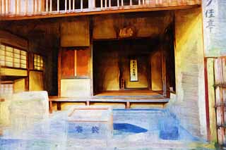 illustration,material,free,landscape,picture,painting,color pencil,crayon,drawing,YUKA in Pavilion Kinkakuji, World Heritage, Golden Pavilion, Tea, Kyoto