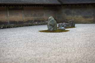 fotografia, materiale, libero il panorama, dipinga, fotografia di scorta,Il giardino roccioso nel tempio di pacifica drago, Eredit di Mondo, Culli giardino, Tempio Zen, Muromachi Shogunate