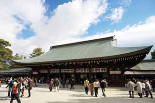 photo,material,free,landscape,picture,stock photo,Creative Commons,Outside the hall of worship in Kashihara Shrine, Shinto, , Chronicles of Japan, Kojiki