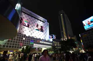 foto,tela,gratis,paisaje,fotografa,idea,La noche de estacin de Shibuya, En el centro, Tienda por departamentos, Iluminacin, Hotel