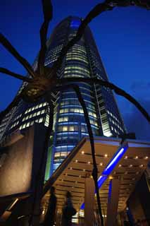 Foto, materiell, befreit, Landschaft, Bild, hat Foto auf Lager,Die Nacht von Roppongi Hills, Im Stadtzentrum, Hochhaus, Hgel gruppieren sich, Monument