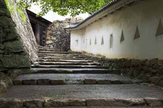 fotografia, material, livra, ajardine, imagine, proveja fotografia,O Himeji-jo porto de Castelo, Quatro Castelo de tesouros nacional, Sadanori Akamatsu, Shigetaka Kuroda, Hideyoshi Hashiba