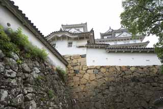 fotografia, material, livra, ajardine, imagine, proveja fotografia,Himeji-jo Castelo, Quatro Castelo de tesouros nacional, Sadanori Akamatsu, Shigetaka Kuroda, Hideyoshi Hashiba