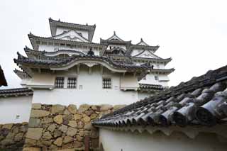 Foto, materieel, vrij, landschap, schilderstuk, bevoorraden foto,Himeji-jo Kasteel, Vier nationale schatten Kasteel, Sadanori Akamatsu, Shigetaka Kuroda, Hideyoshi Hashiba