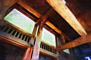 illustration,material,free,landscape,picture,painting,color pencil,crayon,drawing,Himeji-jo Castle, Four national treasures Castle, Sadanori Akamatsu, Shigetaka Kuroda, Hideyoshi Hashiba