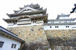 Foto, materiell, befreit, Landschaft, Bild, hat Foto auf Lager,Himeji-jo Burg, Vier nationale Schtze-Burg, Sadanori Akamatsu, Shigetaka Kuroda, Hideyoshi Hashiba