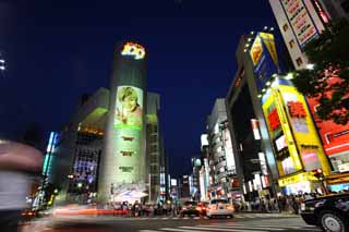 photo,material,free,landscape,picture,stock photo,Creative Commons,Night of Shibuya, Downtown, Shibuya 109, pedestrian crossing, neon sign