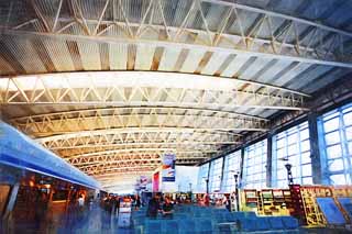 illust, materiell, befreit, Landschaft, Bild, Gemlde, Farbbleistift, Wachsmalstift, Zeichnung,,Xi'an-Flughafen, Balken, Reisende-Terminal, Ein Flughafen, Ein Flugzeug