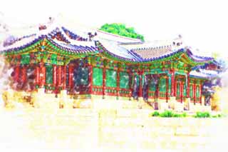 illust,tela,gratis,paisaje,fotografa,idea,pintura,Lpiz de color,dibujo,Nobumasa, La arquitectura de la corte imperial, Soy pintado de rojo, Nobumasa, Herencia de mundo